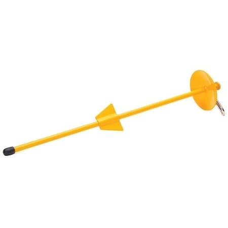 Dome 0 TieOut Stake, 21 In L BeltCable, Steel, Bright Yellow